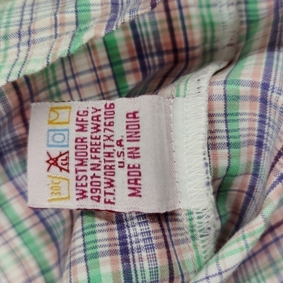 PANHANDLE Slim Western Button Down Pink/Purple/Green Paid Top, Size Medium - Picture 11 of 11
